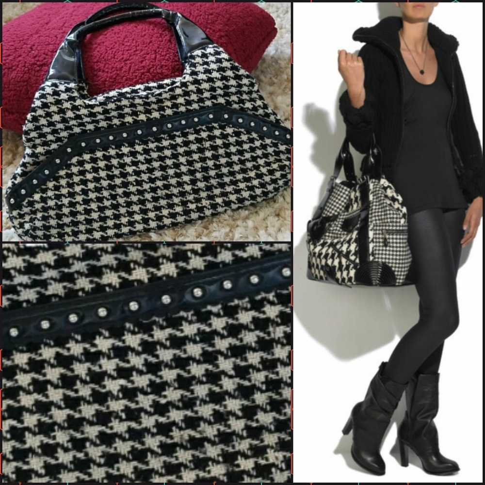 Vintage TRINA TURK houndstooth handbag